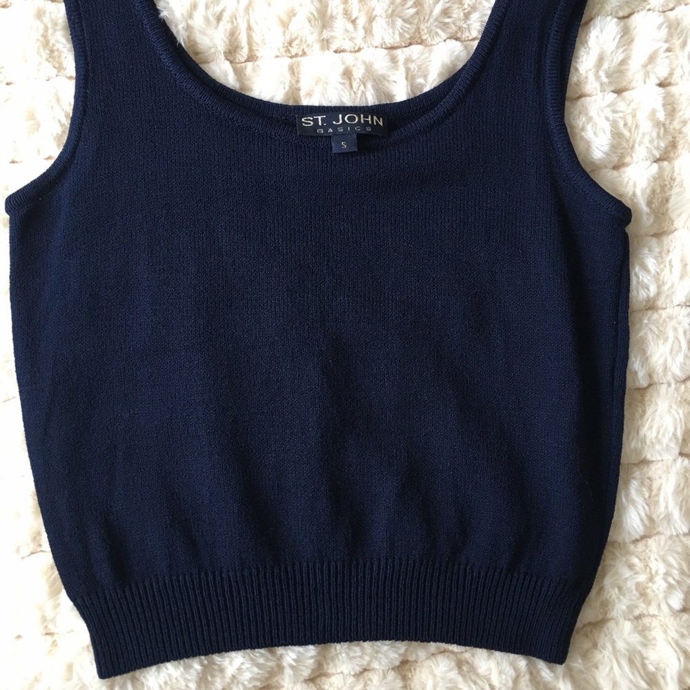 St. John Navy Blue Knit Tank Top